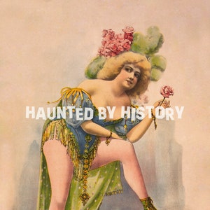 Victorian Showgirl Premium Matte Posters - Risque - Bailarina - Vaudeville - Ilustración Vintage - Vintage Burlesque - Corsé - Retro