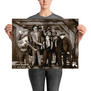 Collezione Old Hollywood - poster su carta fotografica - Buster Keaton "The High Sign" (1921) - commedia muta - riproduzione della carta d'ingresso