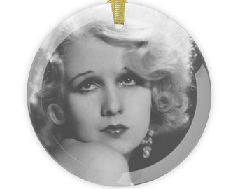 Adorno de cristal de Anita Page: Glamour del Hollywood clásico, decoración de la época del jazz