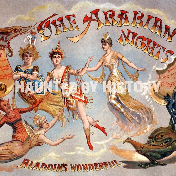 The Arabian Nights Vintage Burlesque Posters - Magic Lamp - Vintage Dancers - Showgirls - Magic