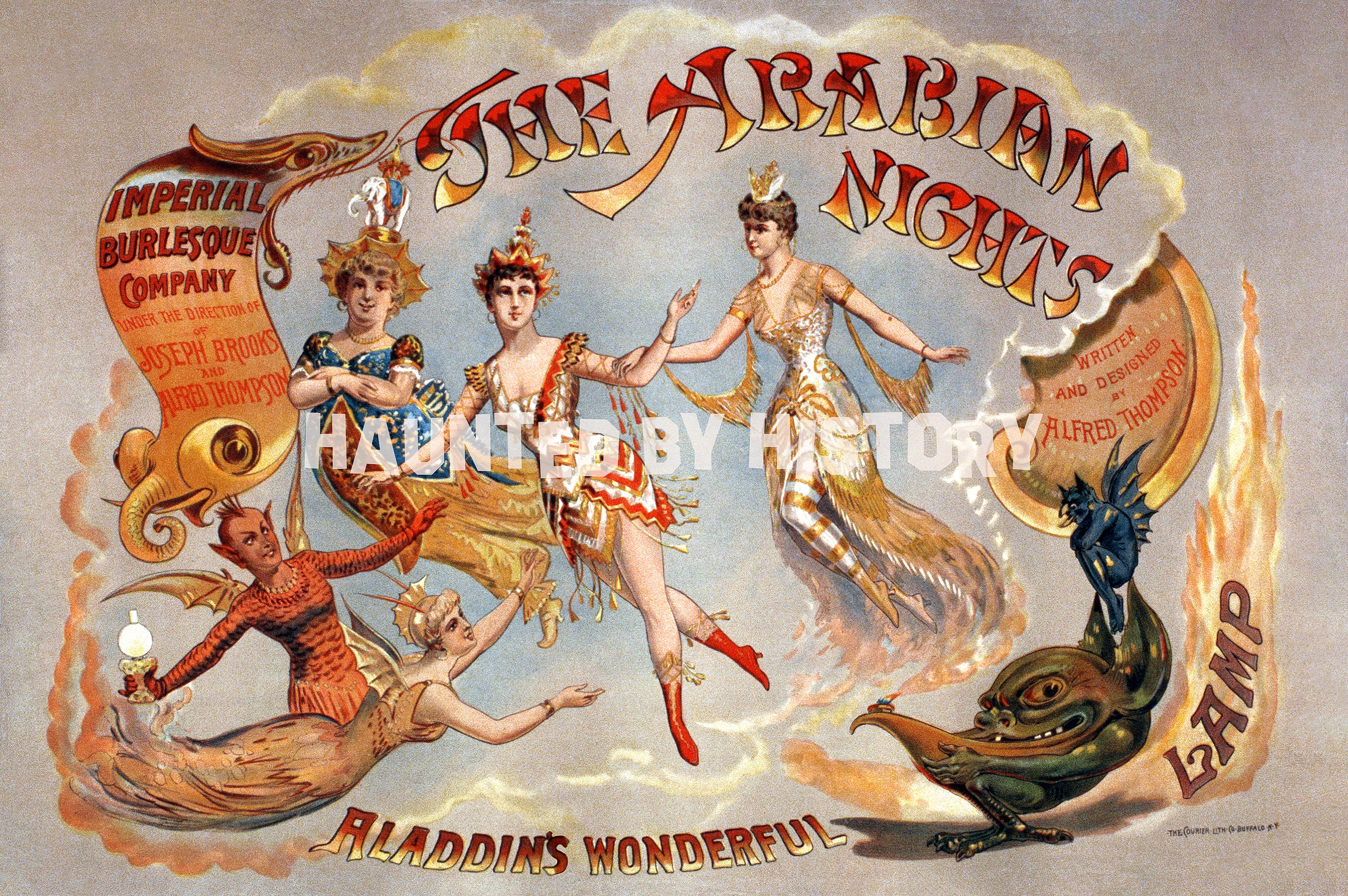 アラビアンナイト バーレスク ポスター: ヴィンテージ マジック ランプ