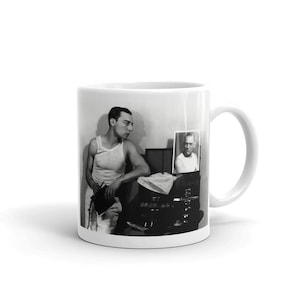 Buster Keaton Coffee Mug - Lon Chaney - makeup kit - 1920s image - Old Hollywood - Silent film comedy - silent film star mug