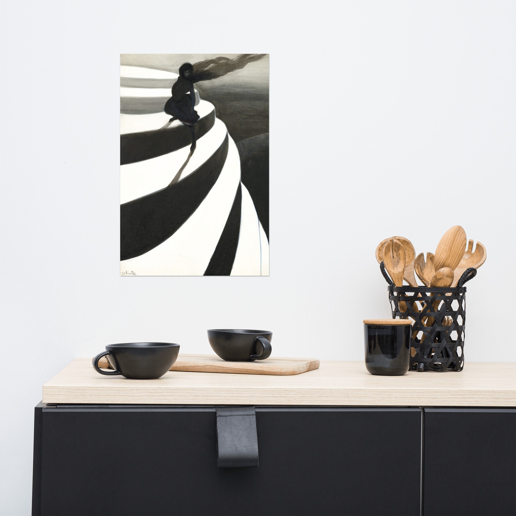 Léon Spilliaert Vertigo Poster: Surreal Woman in Black, Dreamscape