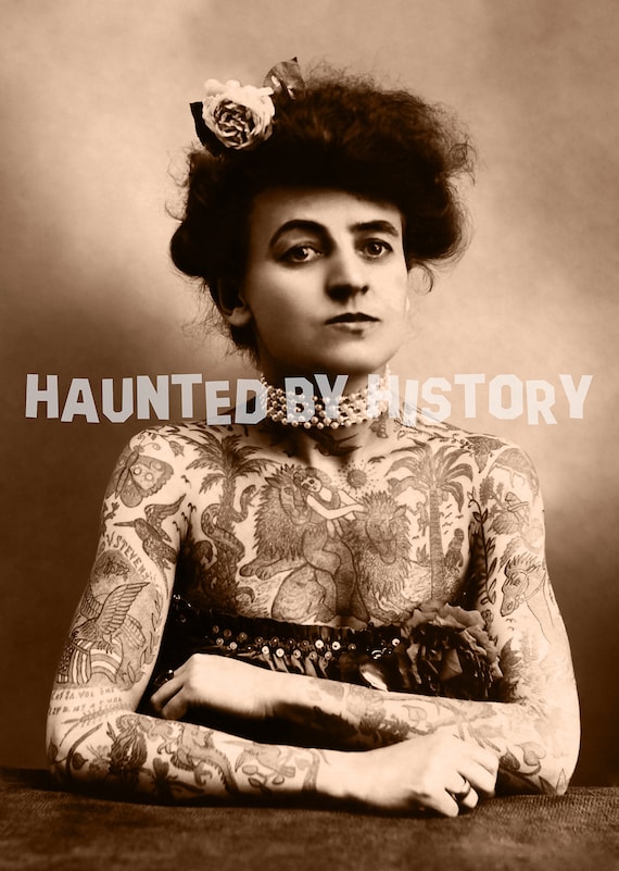 Maud Steven Wagner Poster: Vintage Tattoo Woman Photo Repro - Etsy