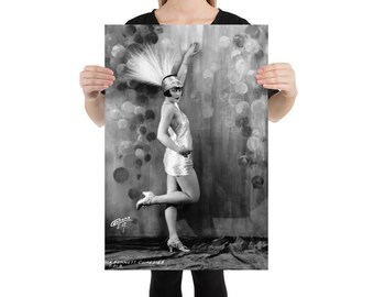 Matte poster Hollywood Flapper jaren 1920 - feestmeisje - Mack Sennett