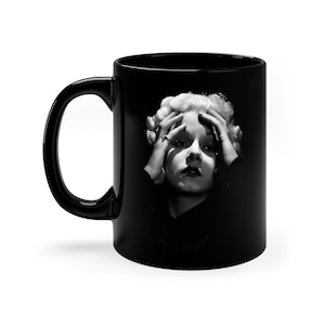 Jean Harlow 11oz Black Mug  - movie mug - barware - coffee - tea