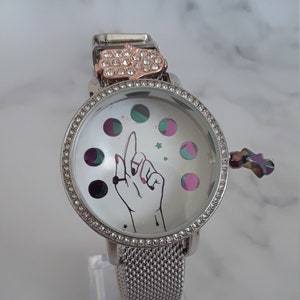 Witches Power Hand Moon Phase Celestial Upcycled Watch Bracelet Pagan Wiccan Jewelry