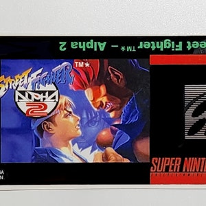 Street Fighter Alpha 2 Snes Replacement Game Label Sticker Precut