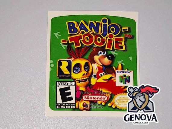Banjo-tooie N64 Replacement Game Label Sticker Precut