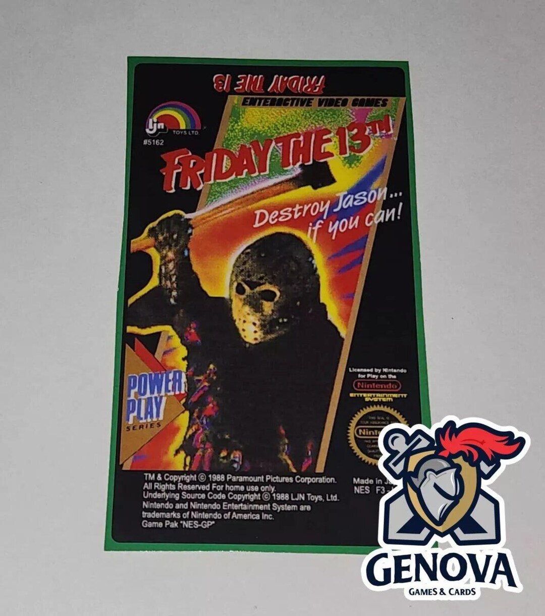 Friday the 13th Nes Replacement Game Label Sticker Precut - Etsy