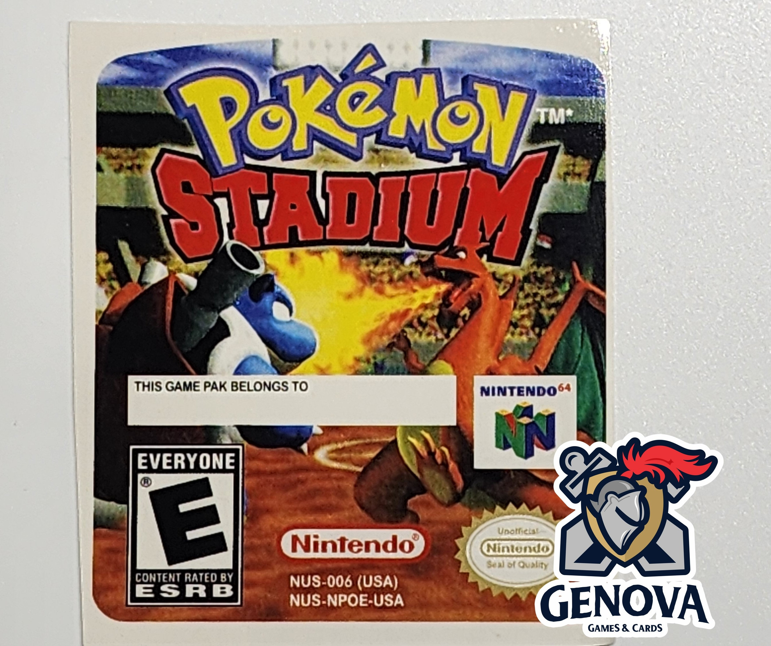 Pokemon Stadium N64 Replacement Game Label Sticker Precut - Etsy