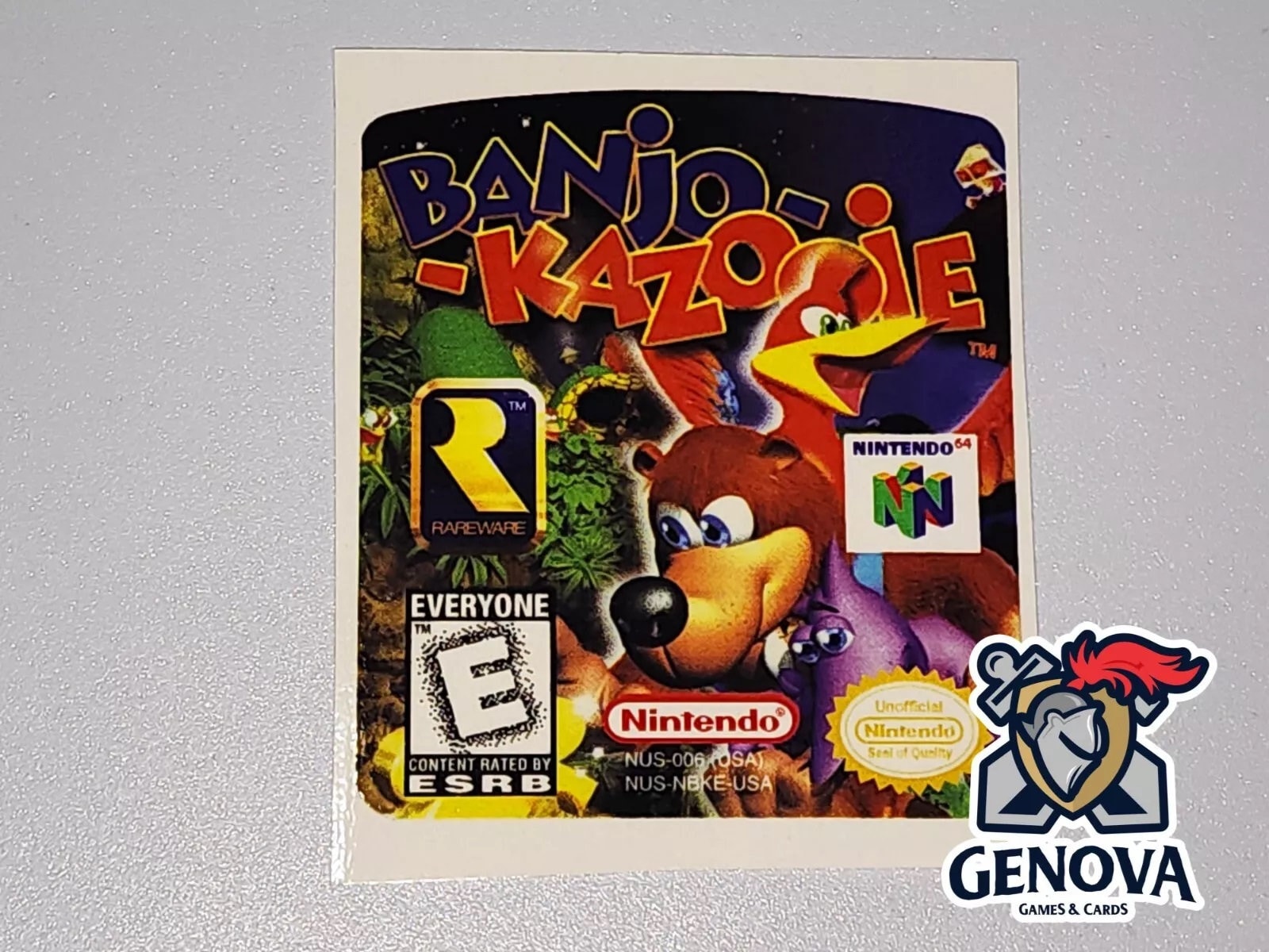 Banjo Kazooie N64 Cartridge Label Banjo-Kazooie (Nintendo 64 N64
