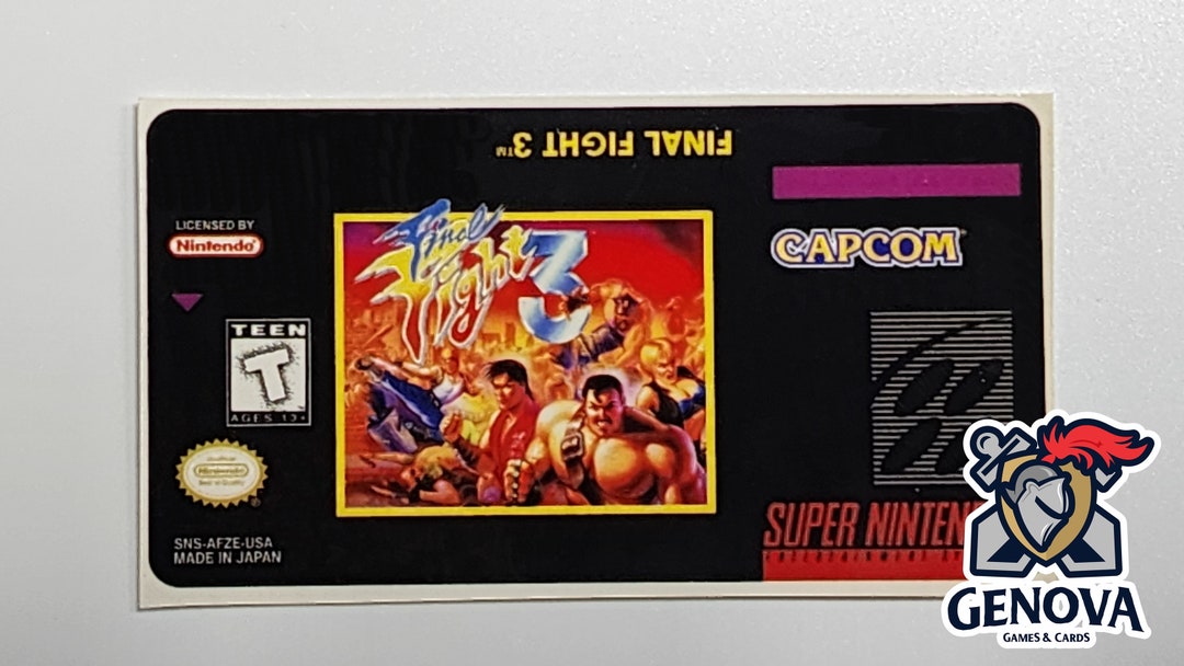 Final Fight 3 Snes Replacement Game Label Sticker Precut - Etsy