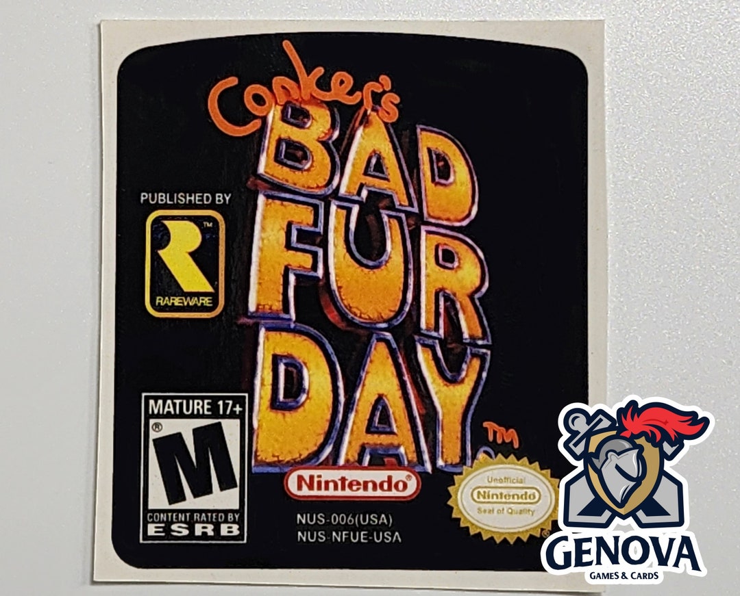 Conker's Bad Fur Day N64 Replacement Game Label Sticker Precut - Etsy