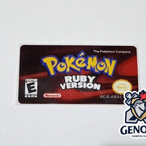Pokemon Ruby Version Game Boy Advance Replacement Game Label Sticker Precut