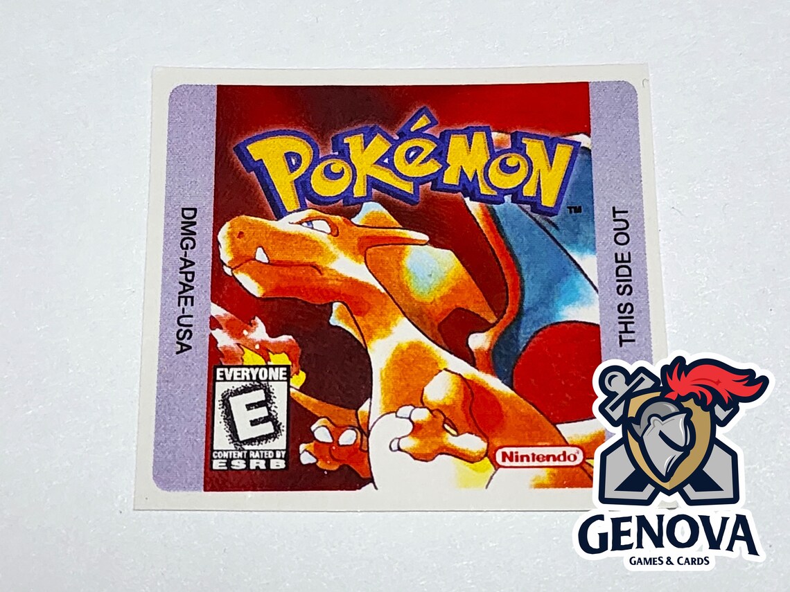 Pokemon Red Version Game Boy Replacement Game Label Sticker Precut - Etsy