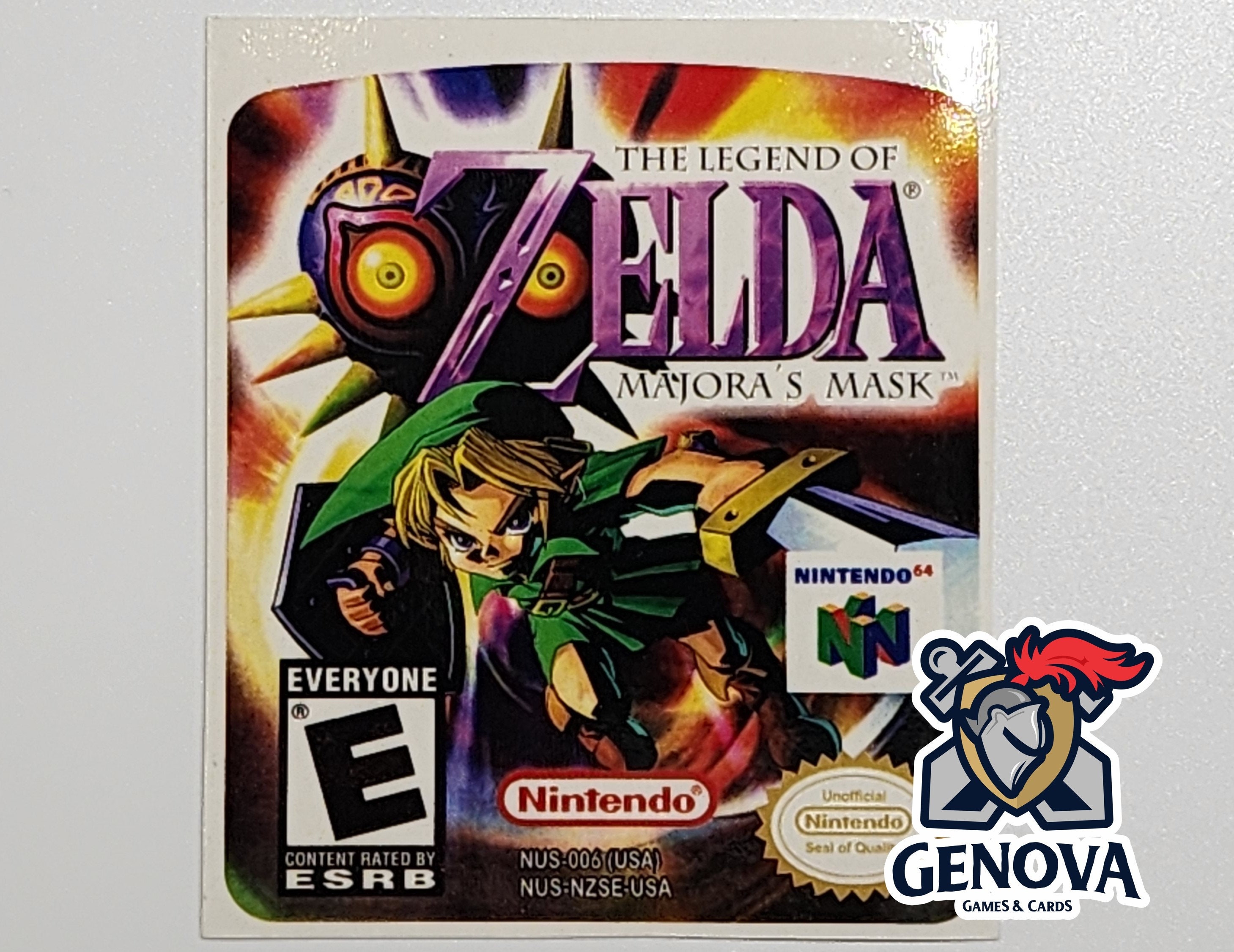 The Legend of Zelda Majoras Mask N64 Replacement Game Label Sticker ...