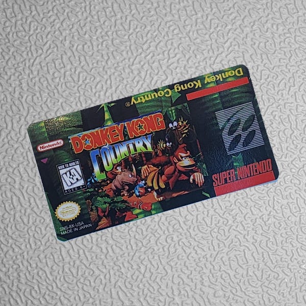 Donkey Kong Country Snes Replacement Game Label Sticker Precut