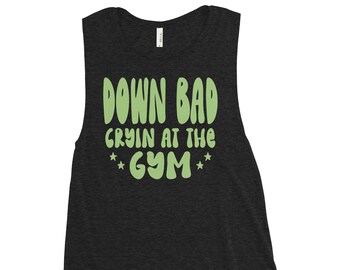 Down Bad Tank Top, ttpd, gefolterte Dichter, Weinen im Fitnessstudio, Muskeltank, sportlich, Training, Yoga, Fitness, Taylor, Matty Healy, Swifties