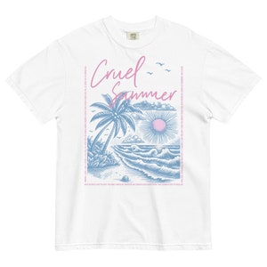 cruel summer, bridge, lyrics, comfort colors, taylor, lover, music, gift, birthday, tropical, palm tree, beach, vacation, party, shirt, top