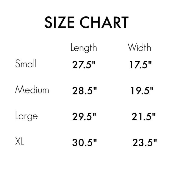 French Fries Size Chart