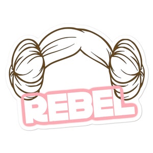 leia, rebel, sticker, star wars, decal, gift, birthday, party, women, girls, disney princess, computer, journal, jedi, lightsaber, rey, kylo