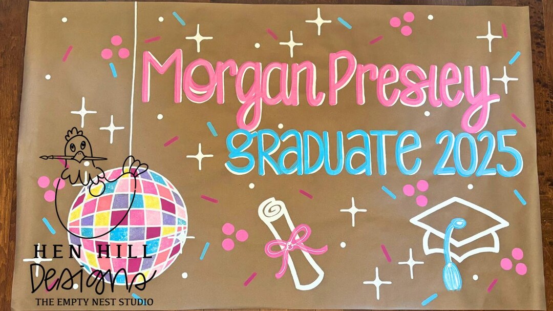 Personalized Graduation Banner: Hand-painted Kraft Paper Party Sign - Etsy