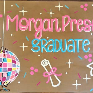 Personalized Graduation Party Banner- Custom Party Sign- Craft Paper Banner- Hand Painted Banner- Custom Graduation Party Banner- Graduation