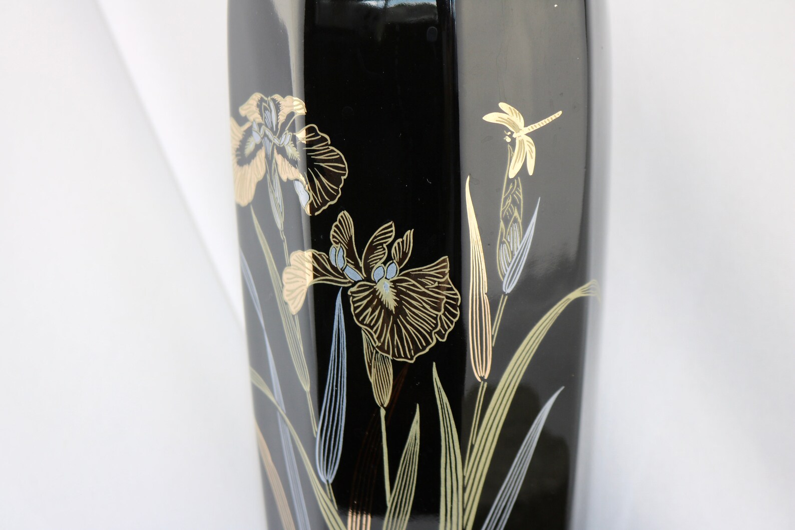 Otagiri Iris Keramik Vase schwarze Iris goldene Iris Etsy