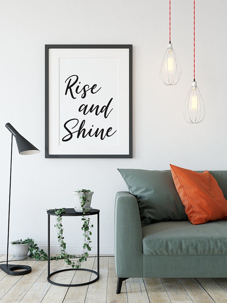 Rise and shine printable wall art instant digital download home decor wall art print motivational quote printable pink diamonds design co