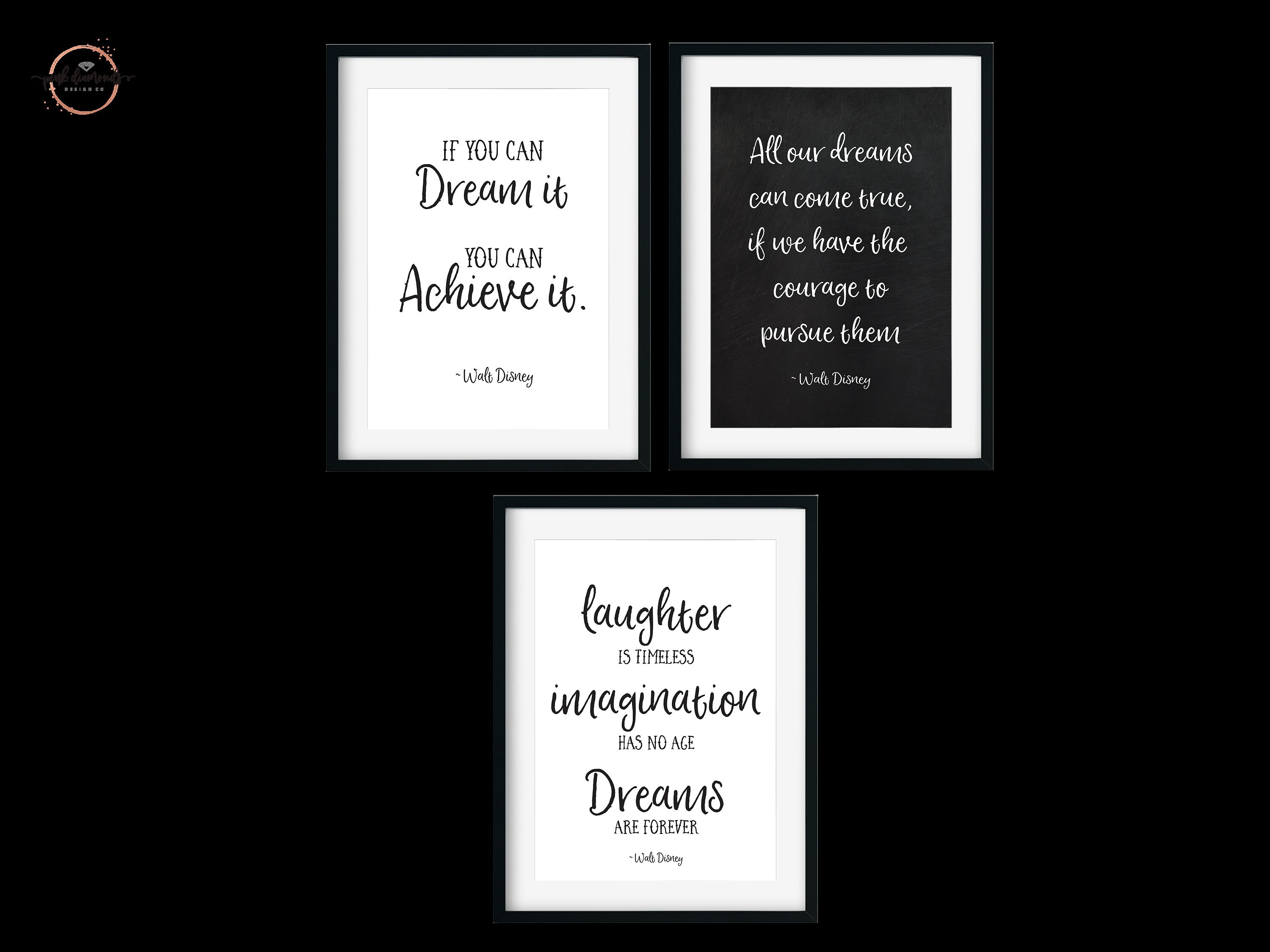 Walt Disney Printable Quotes Set of 3 Print Files If You | Etsy