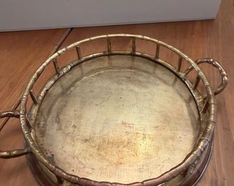 MCM Brass Bamboo Style Small Tray 5 3/4” diameter