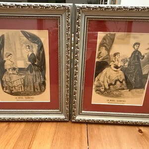 Two Framed La Mode Illustree Prints