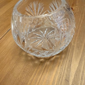 Cut Crystal Glass Rose Bowl