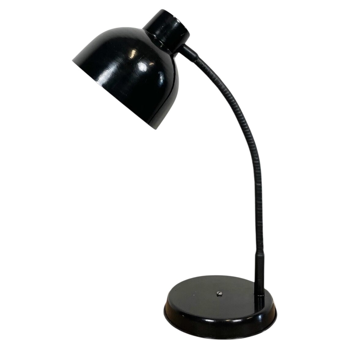 Black Industrial Gooseneck Table Lamp, 1960s, foto 1 di 5