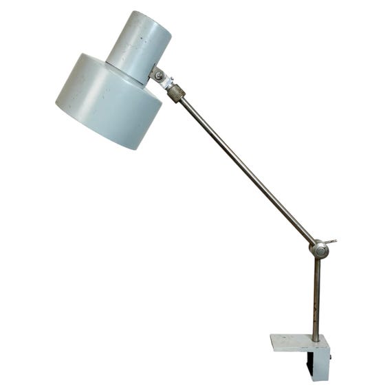 Grey Industrial Factory Office Desk Lamp from Elektrosvit, 1970s