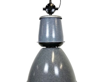 Grande Lampe d'Usine Industrielle Émaillée Grise d'Elektrosvit, 1960s
