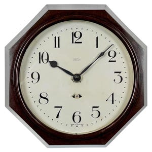 Vintage Brown Bakelite Wall Clock from Smith Elekctric, 1950s