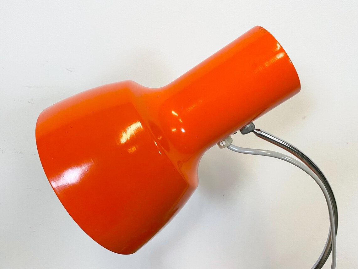 Orange Table Lamp by Josef Hurka for Napako, 1960s, foto 4 di 5