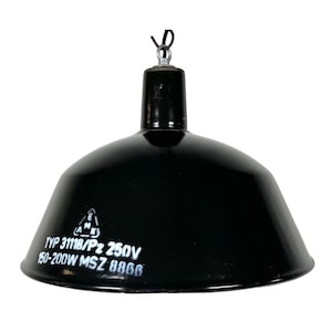 Industrial Black Enamel Pendant Lamp from EMAX, 1960s