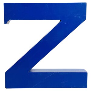 Letra Z de fachada de hierro azul vintage, década de 1970