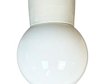 Lampada da soffitto vintage in porcellana bianca, anni '70