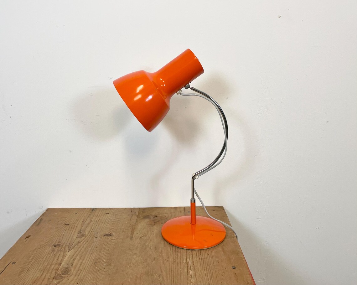 Orange Table Lamp by Josef Hurka for Napako, 1960s, foto 2 di 5