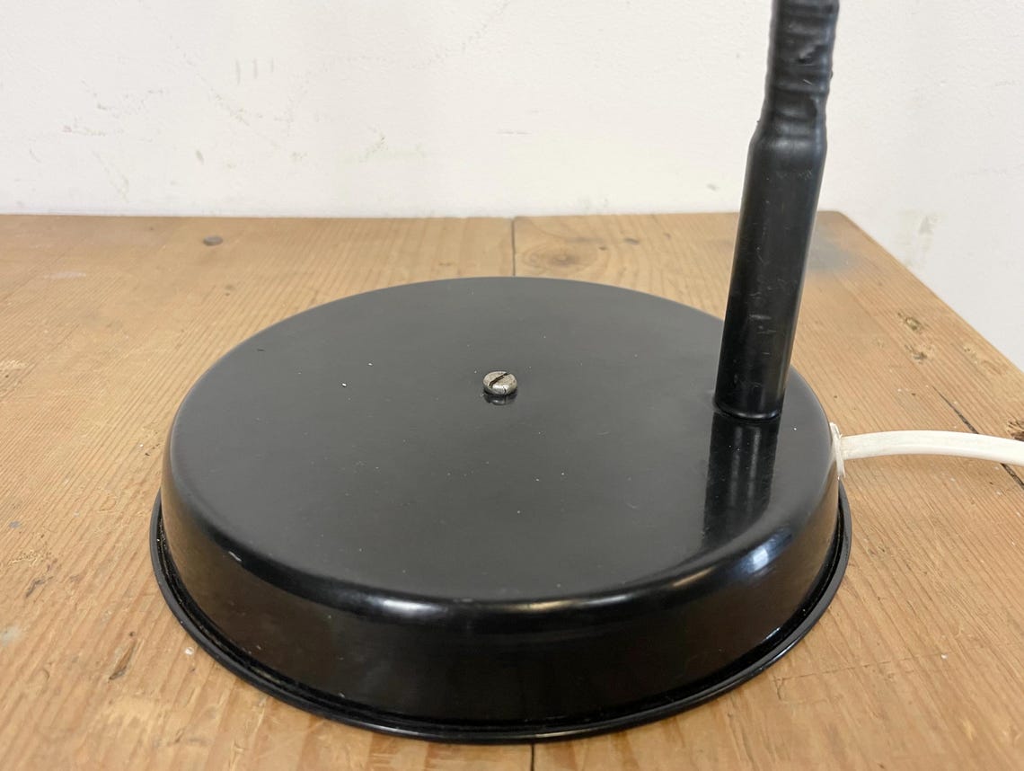 Black Industrial Gooseneck Table Lamp, 1960s, foto 4 di 5