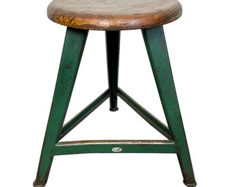 Dark Green Industrial Workshop Stool from Drupol, 1960s