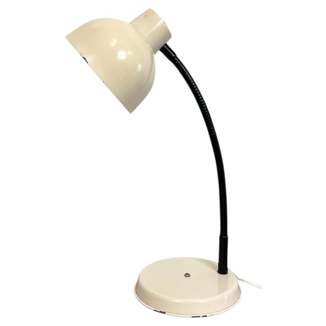 Beige Industrial Gooseneck Table Lamp, 1960s, foto 1 di 5