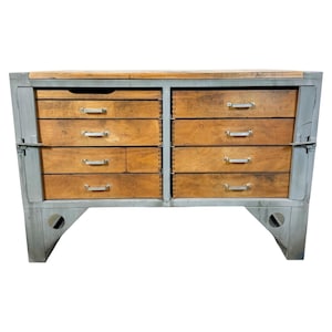 Graue Vintage Kommode im Industriedesign, 1960er Jahre