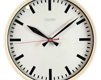 Vintage Beige School Wall Clock from Van Doorn, 1960s