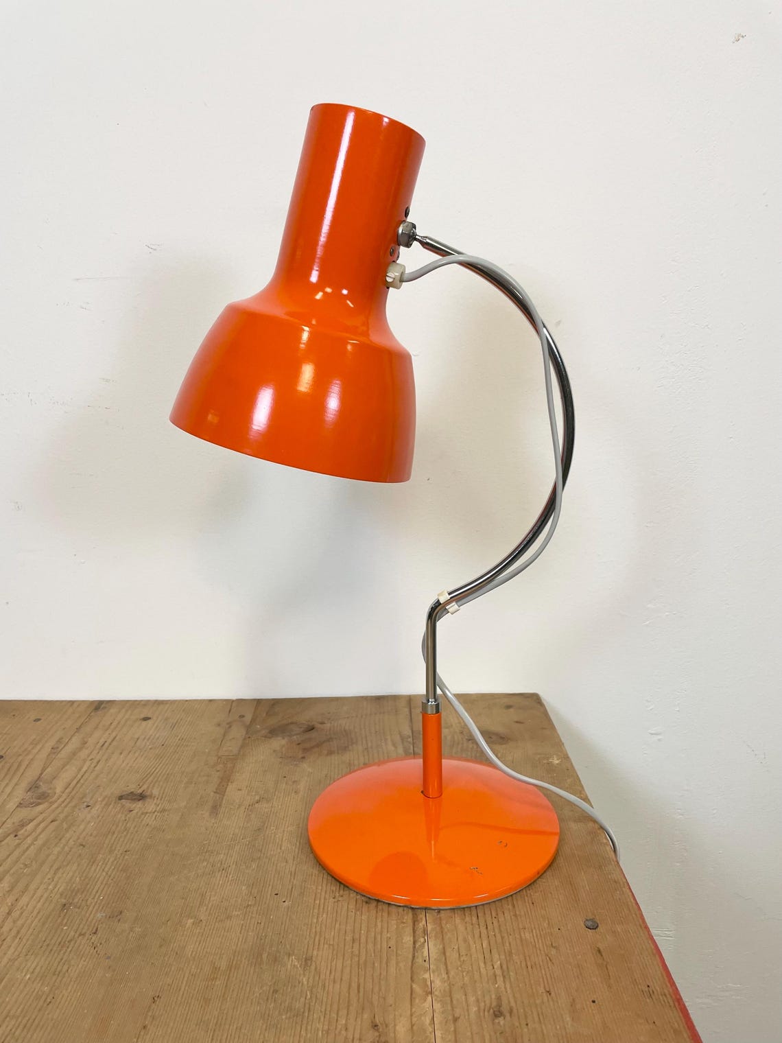 Orange Table Lamp by Josef Hurka for Napako, 1960s, foto 3 di 5