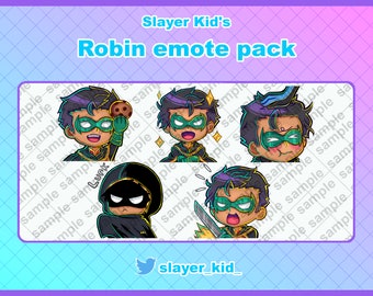 DC Robin (Damian Wayne) Twitch und Discord Emote/Emojis Pack